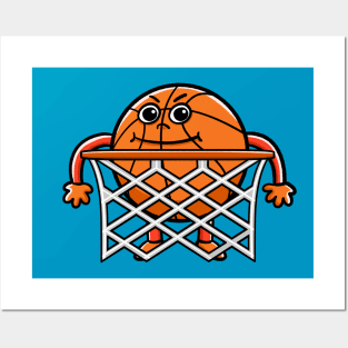 Basketball kid in the hoop Posters and Art